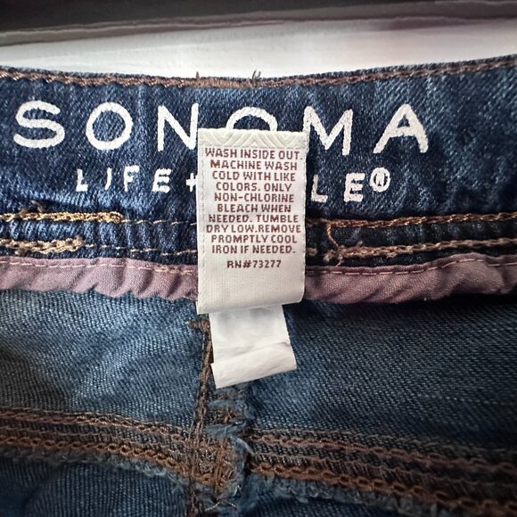 Sonoma Women's 16 Modern Fit Denim Jean Capris Contrast Stitching Mid-rise - Picture 9 of 9